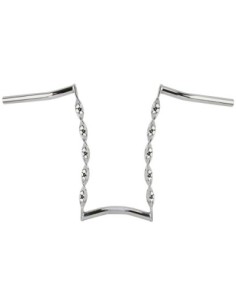 Vintage Curved Flat Twisted Handlebar 15 22.2mm Chrome.